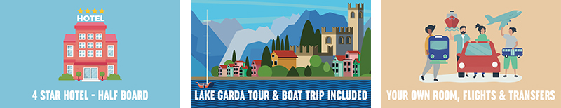 ITALIAN LAKES - LAKE GARDA - SINGLES HOLIDAYS